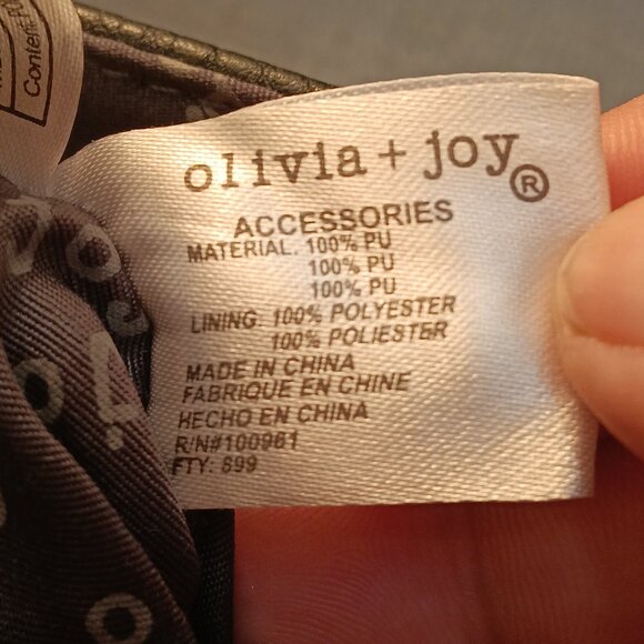 Olivia + Joy faux pebbled leather envelope chain strap shoulder / hand bag purse - Picture 15 of 15